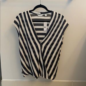 Blue and white blouse